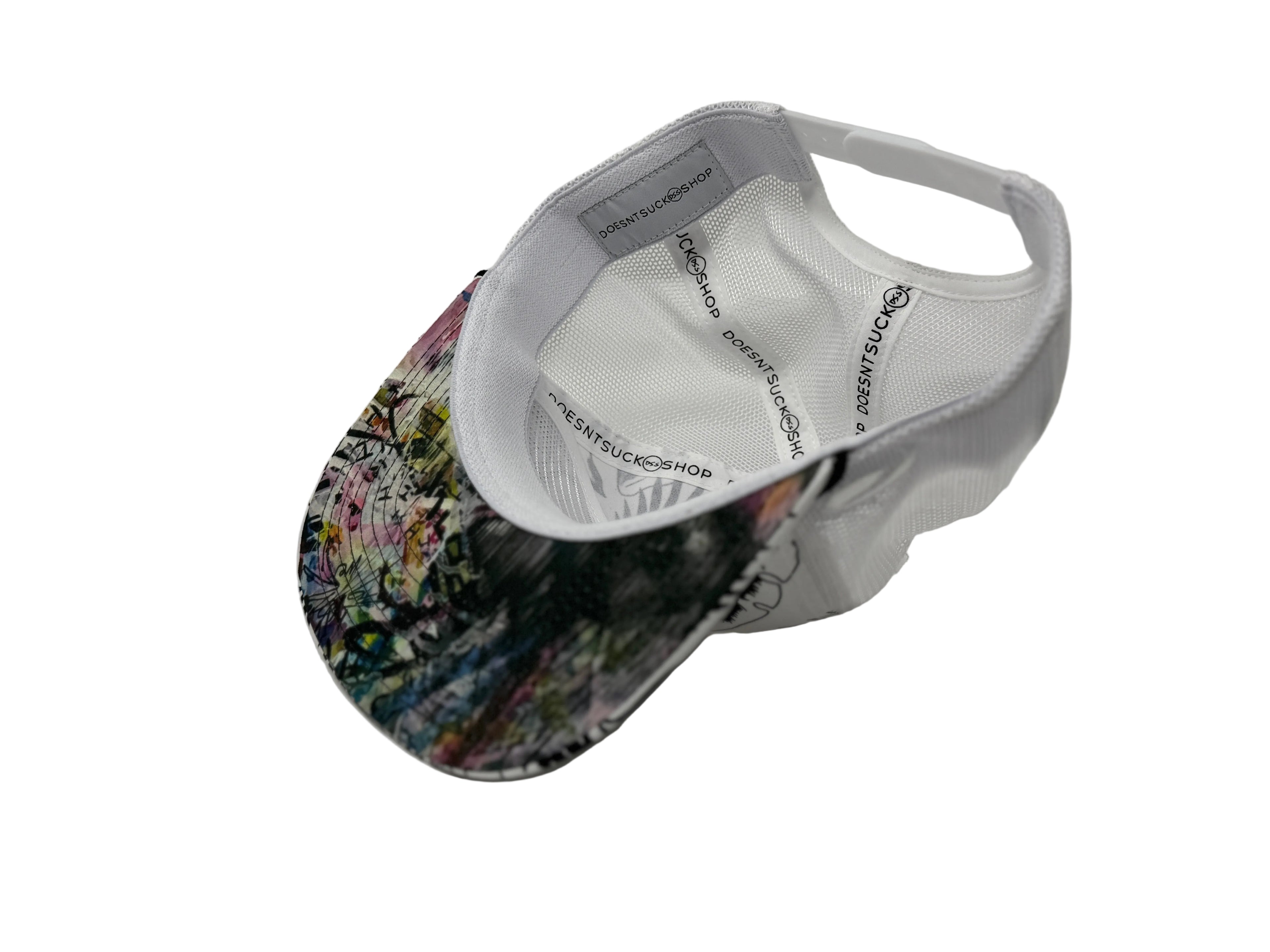 Colorful cap with a white interior on a light white background
