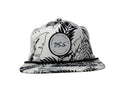Black and white patterned cap with 'DS.S' logo on a white background