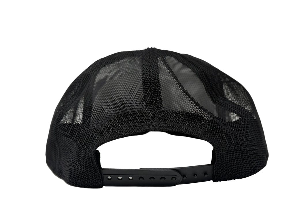 Black mesh cap on a white background