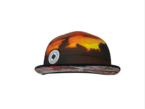 Cap with sunset design on a white background