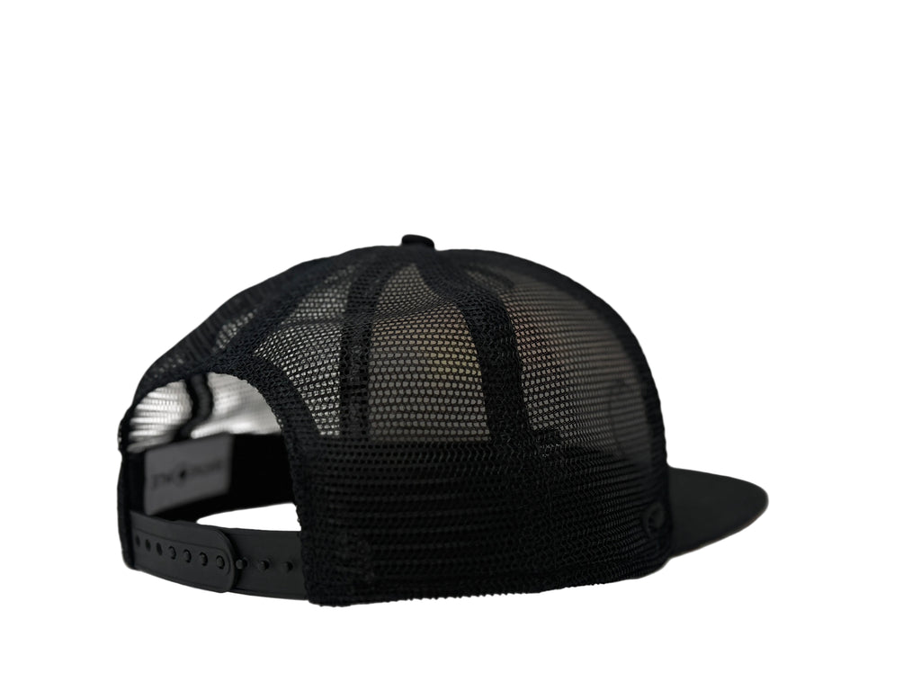Black mesh cap on a white background