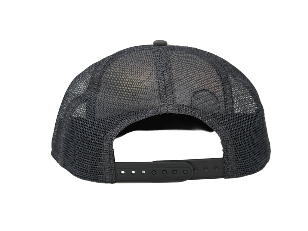 Charcoal mesh cap on a white background