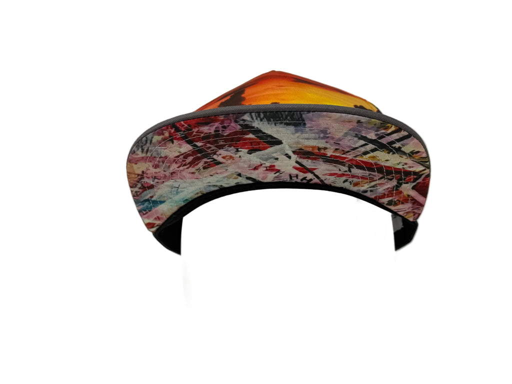 Charcoal Colorful cap with abstract design on a white background