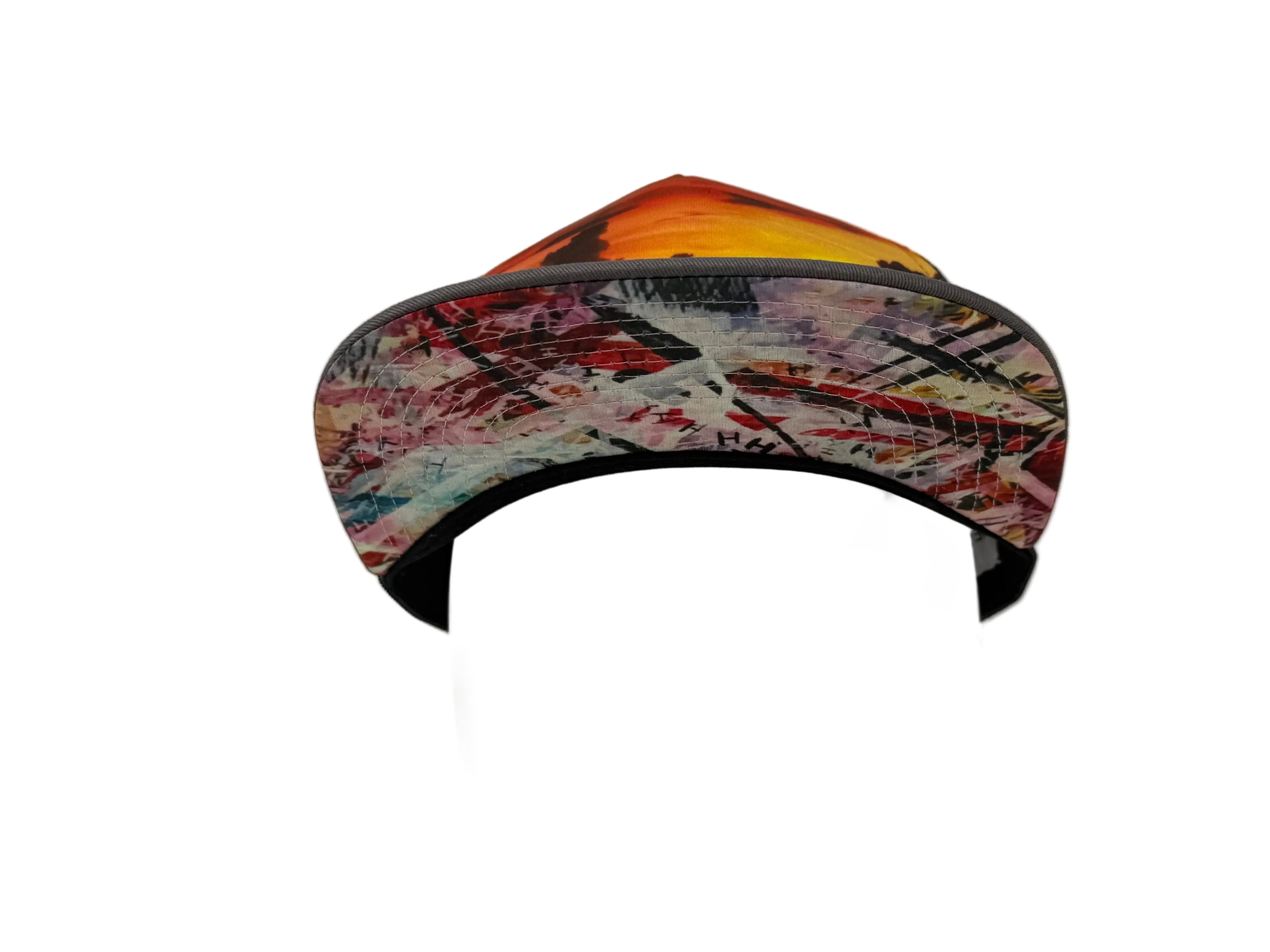 Charcoal Colorful cap with abstract design on a white background